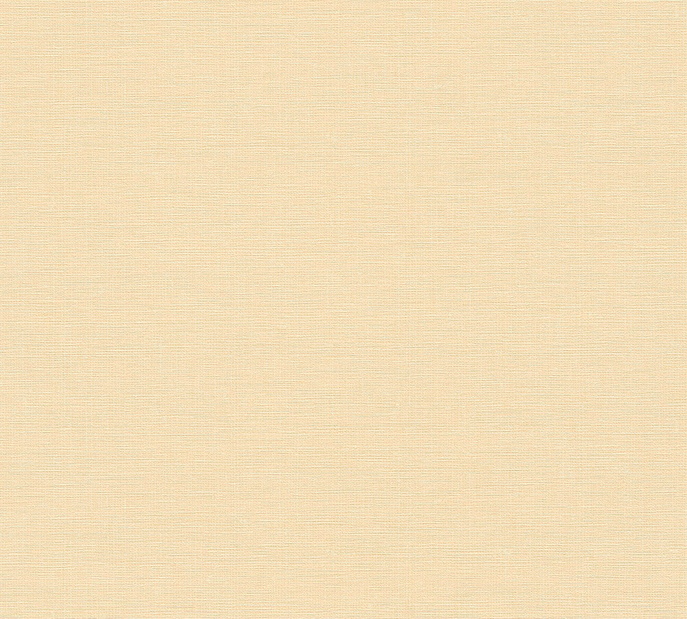 House of Turnowsky - Linen Style plain wallpaper AS Creation Roll Light Yellow  389022