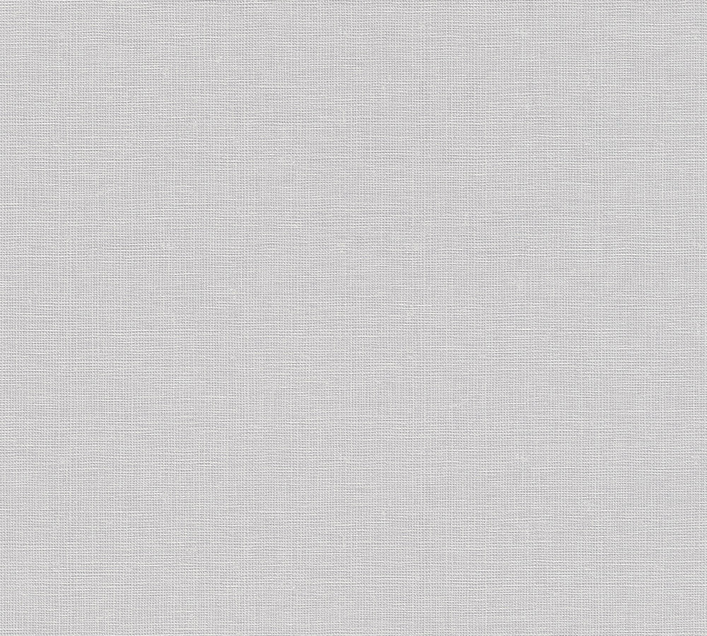 House of Turnowsky - Linen Style plain wallpaper AS Creation Roll Light Grey  389024