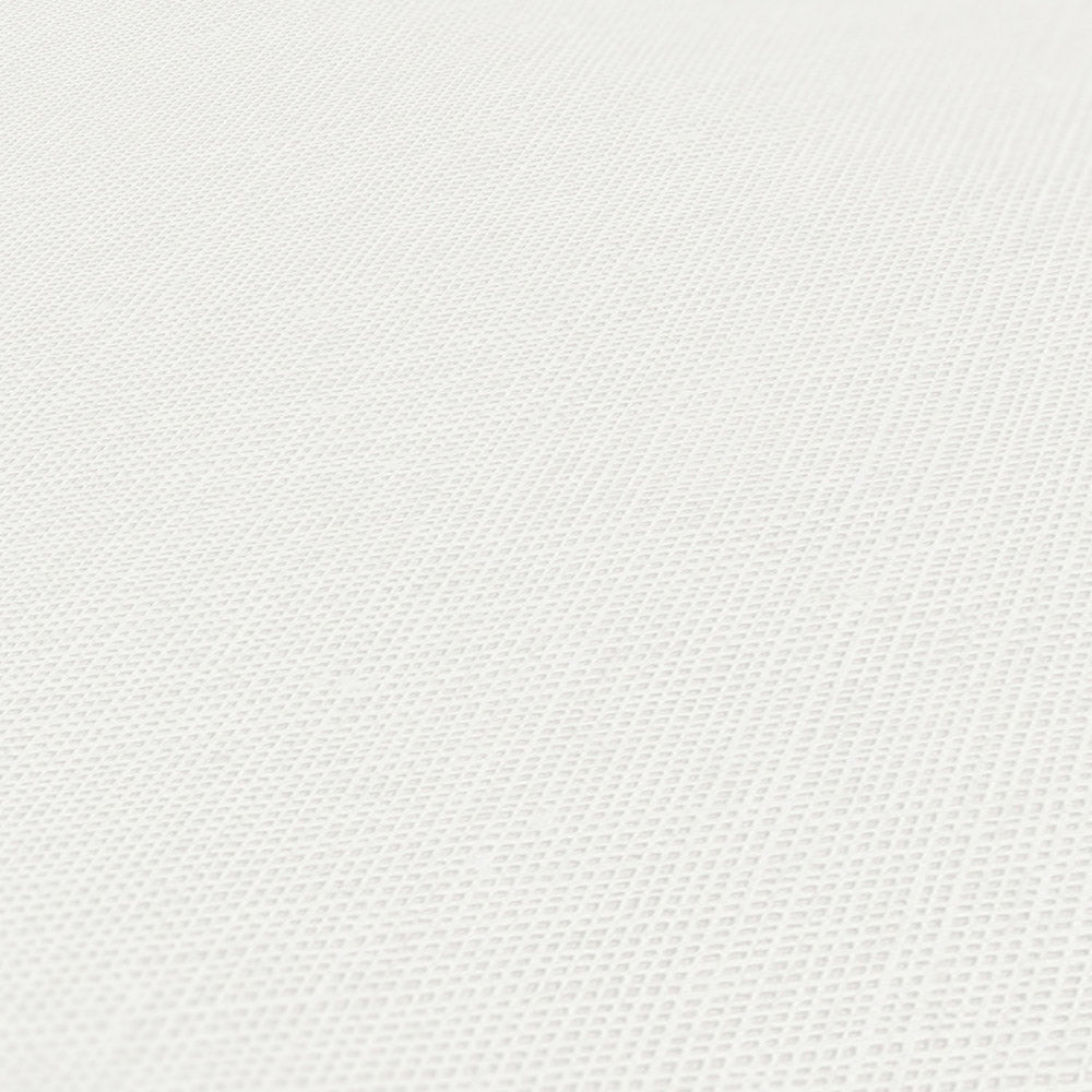 House of Turnowsky - Linen Style plain wallpaper AS Creation Roll White  389025