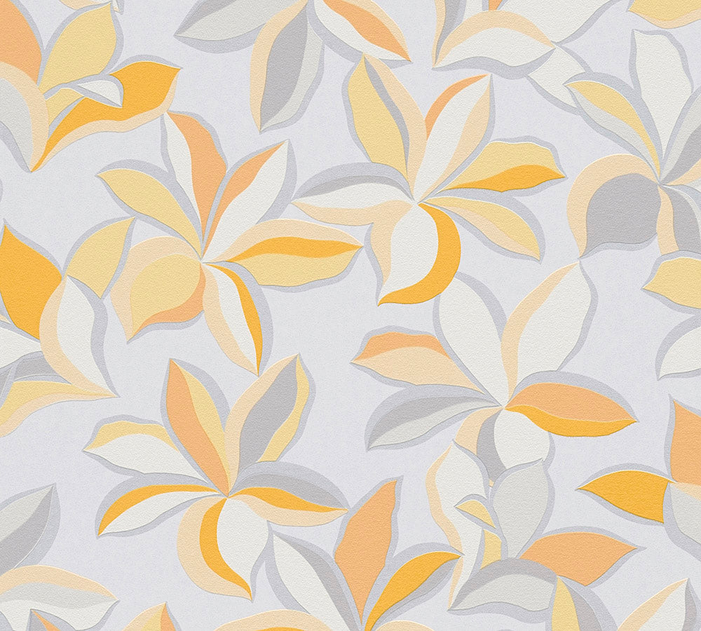 House of Turnowsky - Bold Floral botanical wallpaper AS Creation Roll Yellow  389084