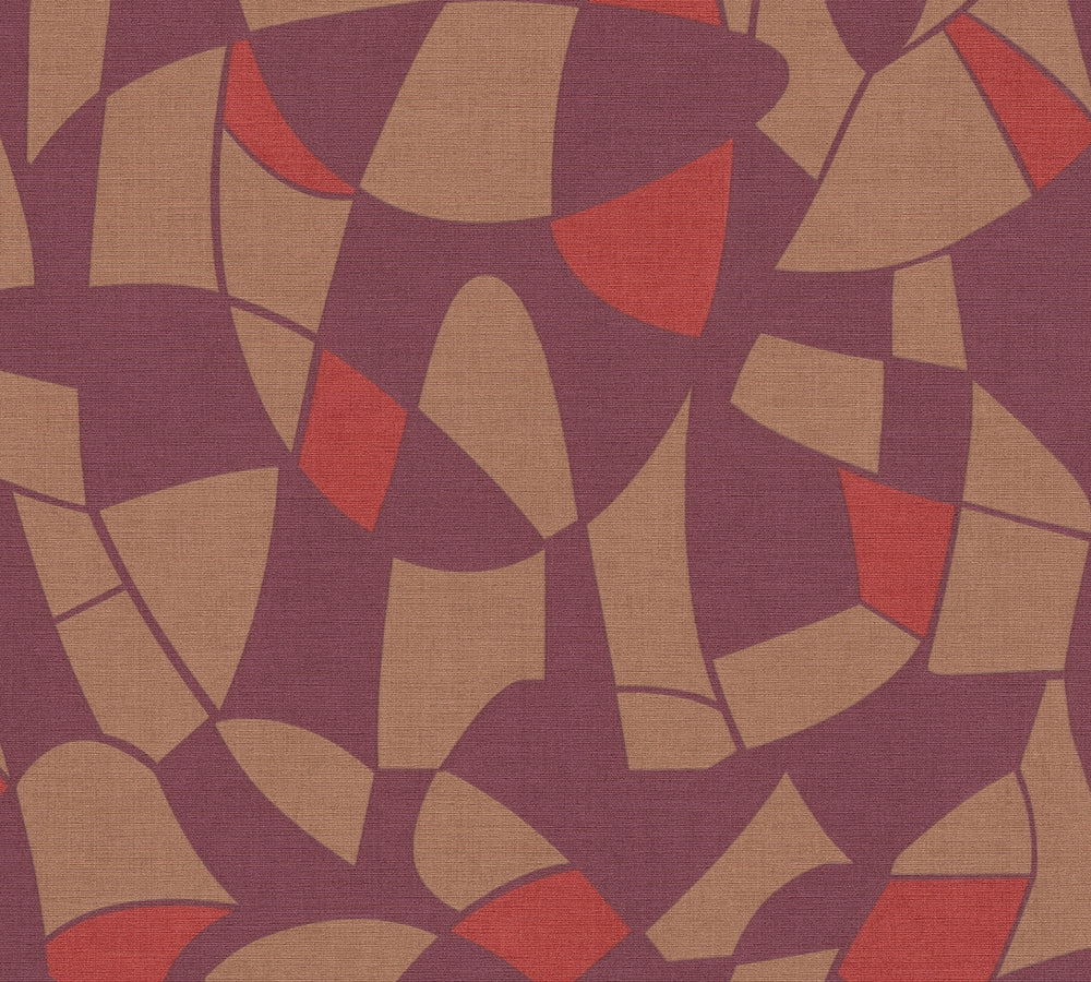 Antigua - Abstract Shapes geometric wallpaper AS Creation Roll Purple  390931