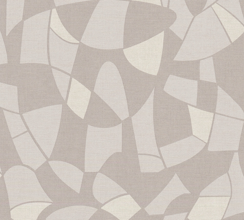 Antigua - Abstract Shapes geometric wallpaper AS Creation Roll Light Grey  390933