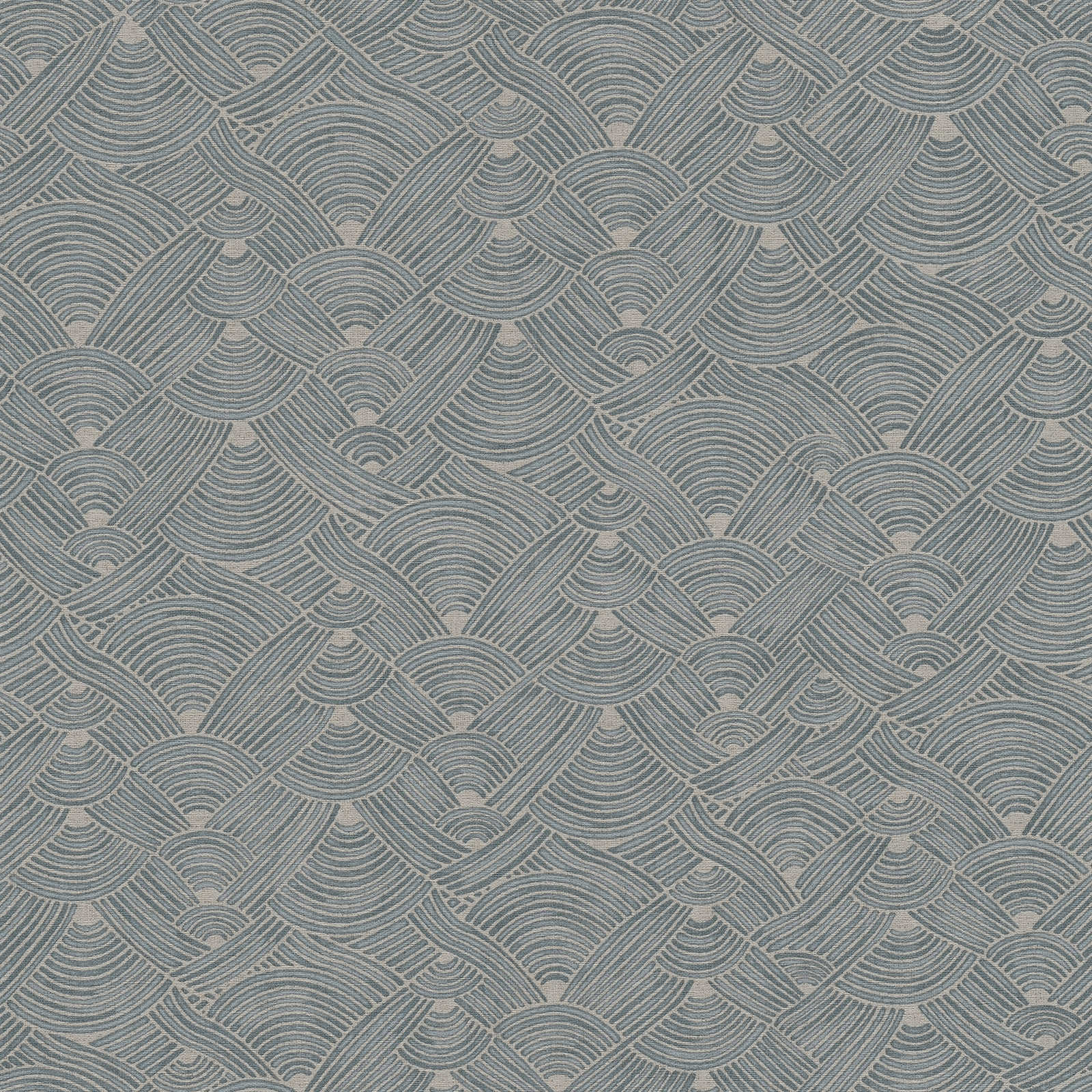 Nara - Textured Wave geometric wallpaper AS Creation Roll Blue  387421
