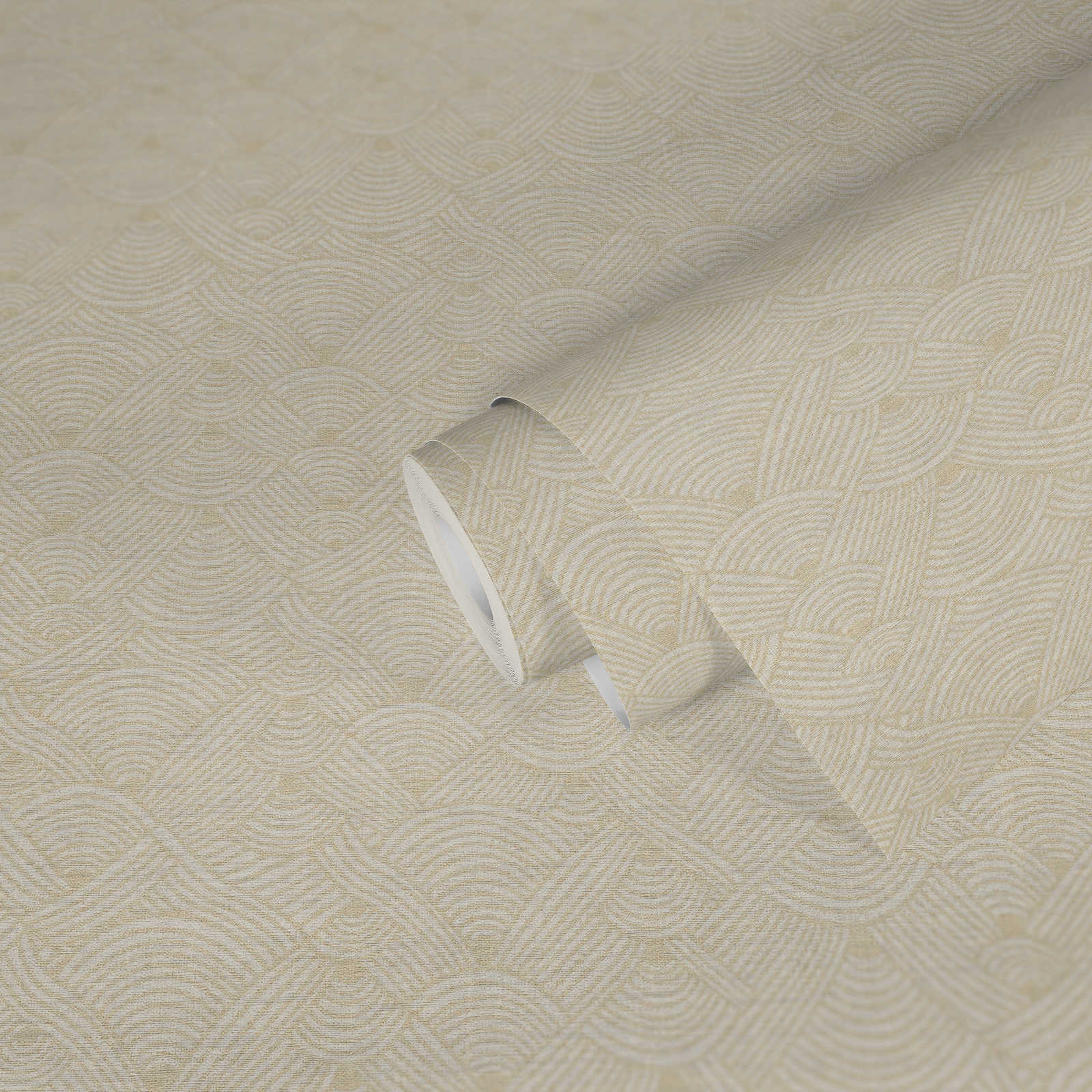 Nara - Textured Wave geometric wallpaper AS Creation    