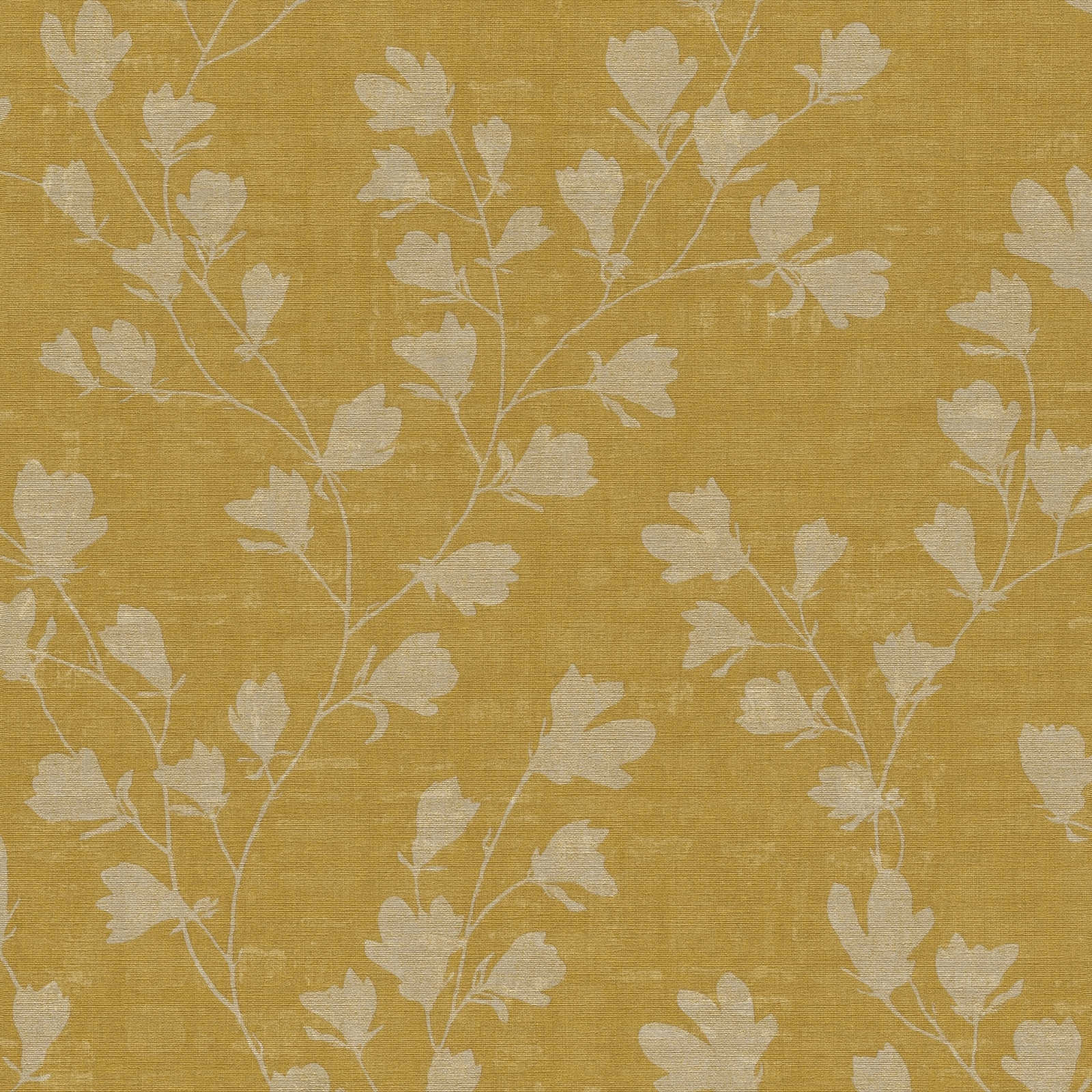 Nara - Leaf Motif botanical wallpaper AS Creation Roll Yellow  387471