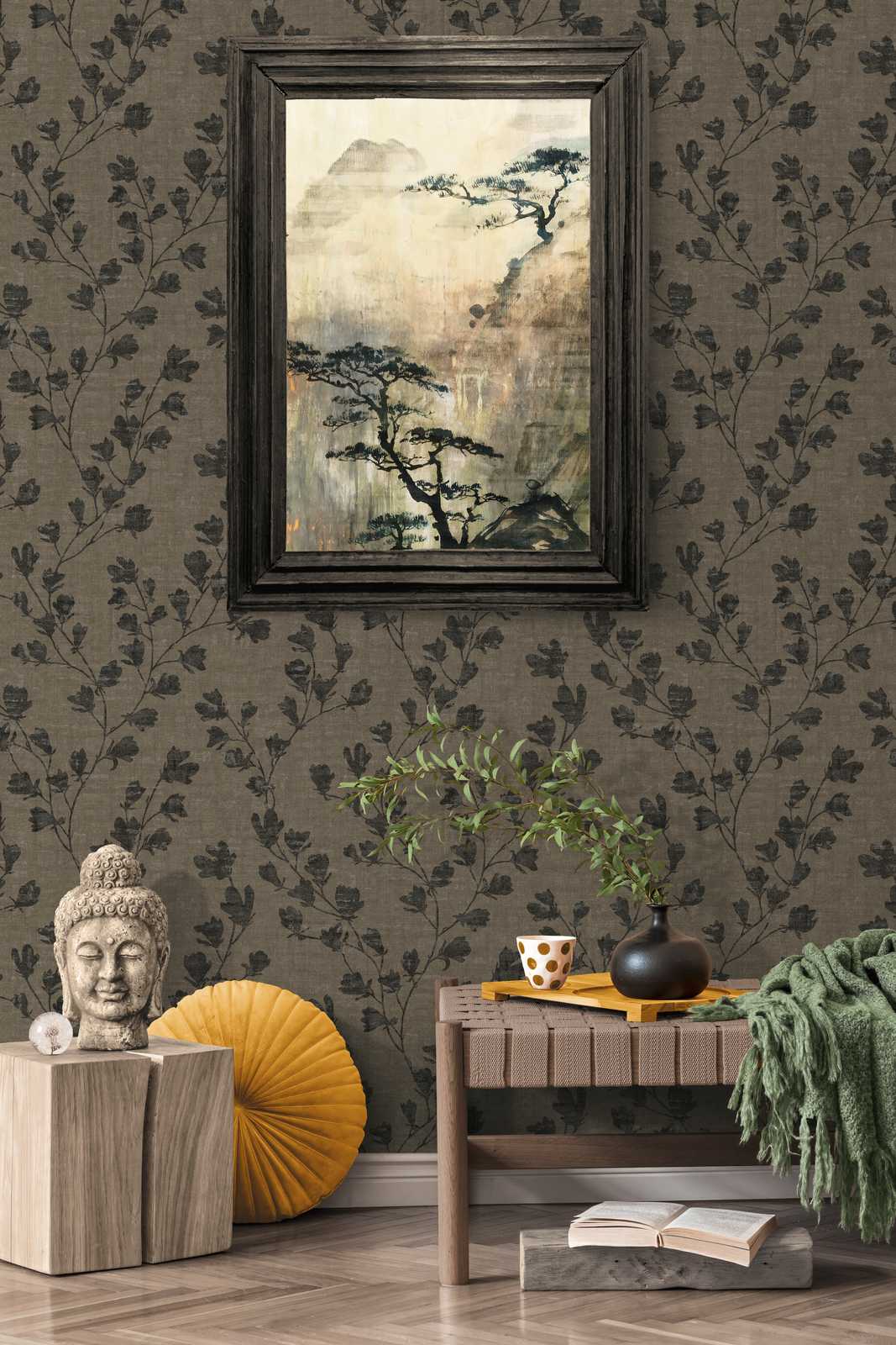 Nara - Leaf Motif botanical wallpaper AS Creation    