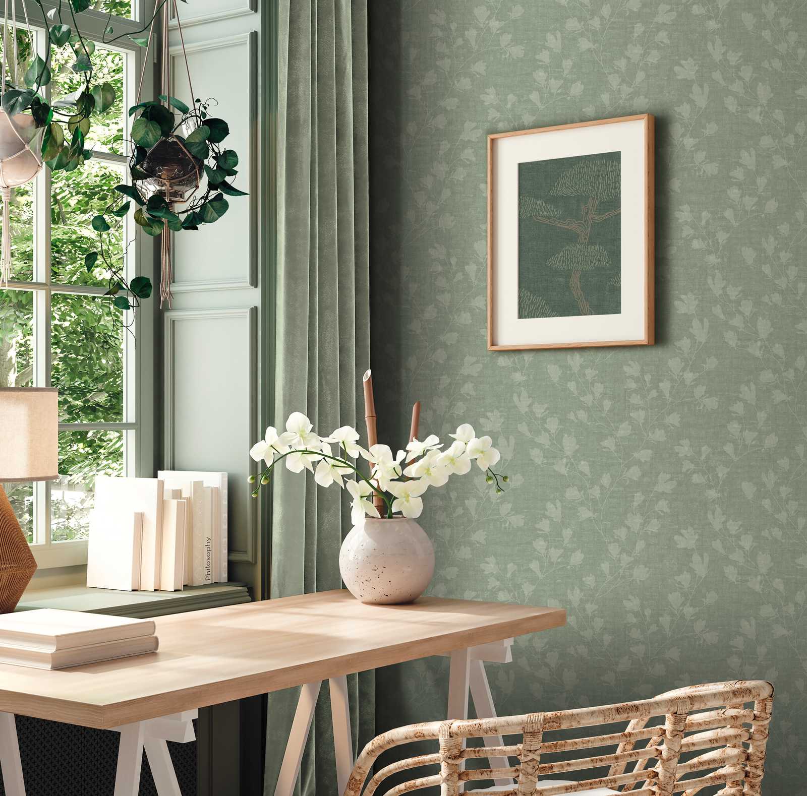 Nara - Leaf Motif botanical wallpaper AS Creation    