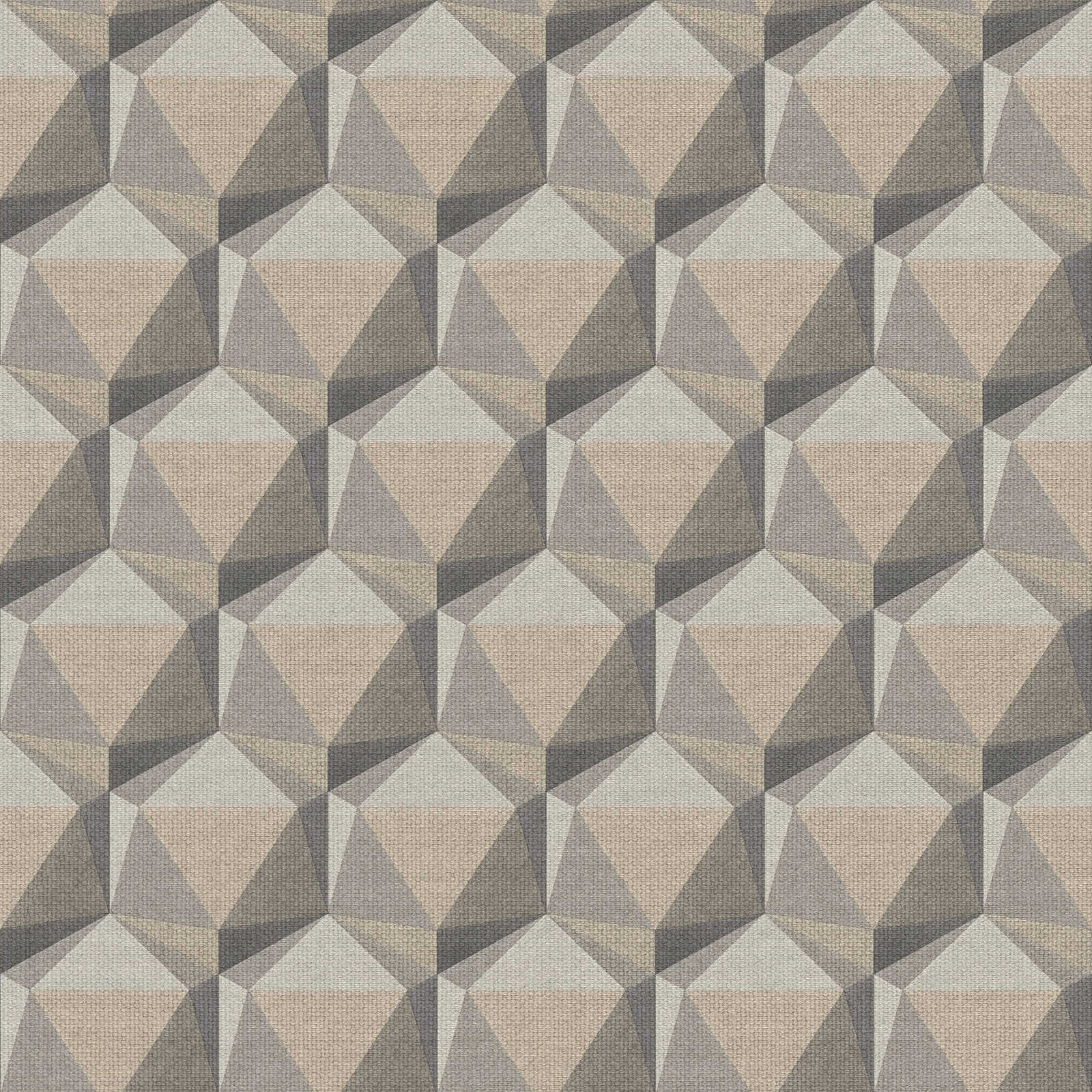 Nara - 3D Retro geometric wallpaper AS Creation Roll Taupe  387481