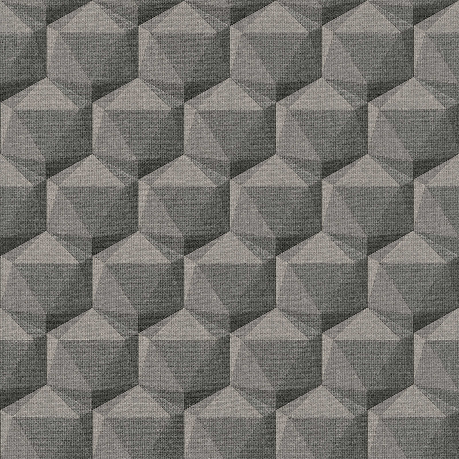 Nara - 3D Retro geometric wallpaper AS Creation Roll Grey  387482
