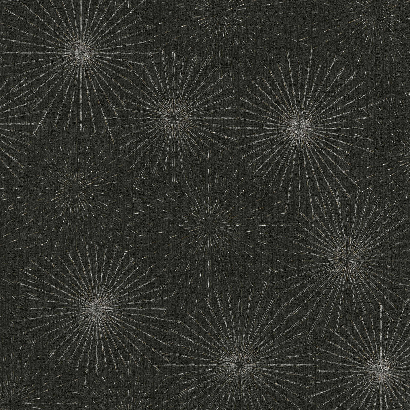 The Bos - Starburst geometric wallpaper AS Creation Roll Black  388181