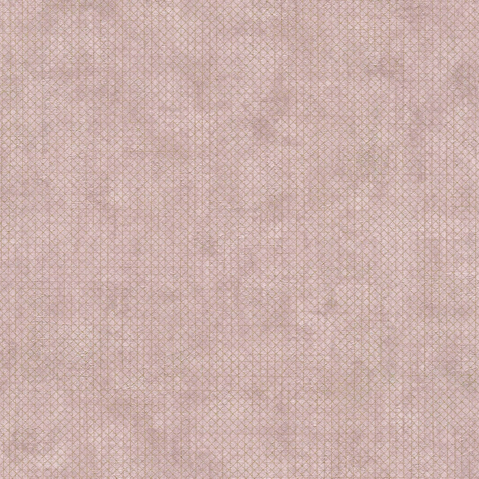 The Bos - Mottled Metallic Lines bold wallpaper AS Creation Roll Pink  388263