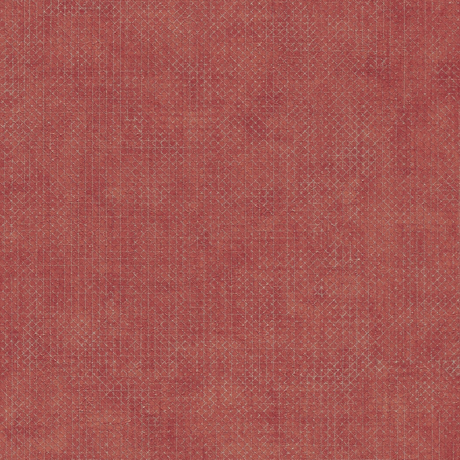 The Bos - Mottled Metallic Lines bold wallpaper AS Creation Roll Red  388268