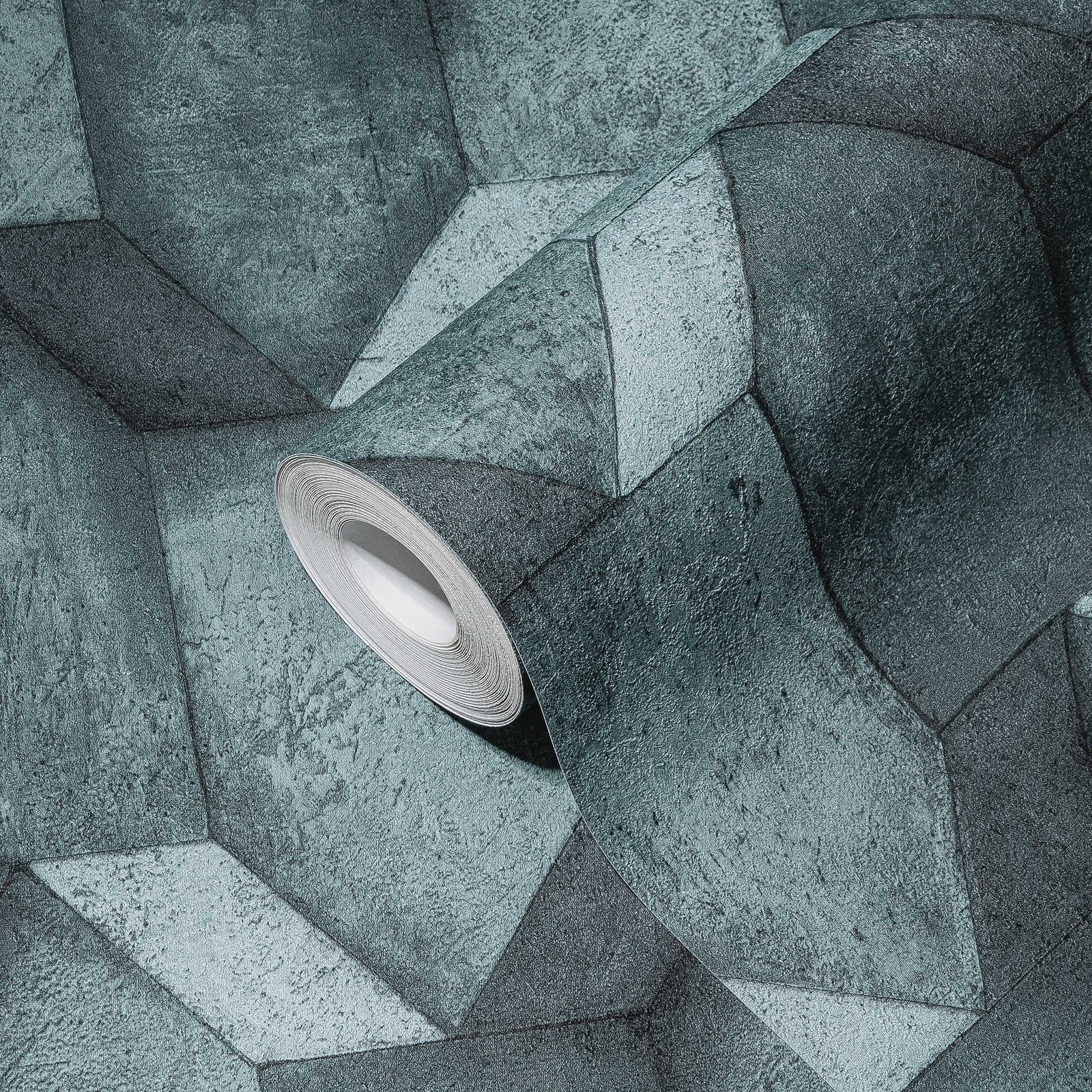 The Bos - 3D Concrete Blocks geometric wallpaper AS Creation    