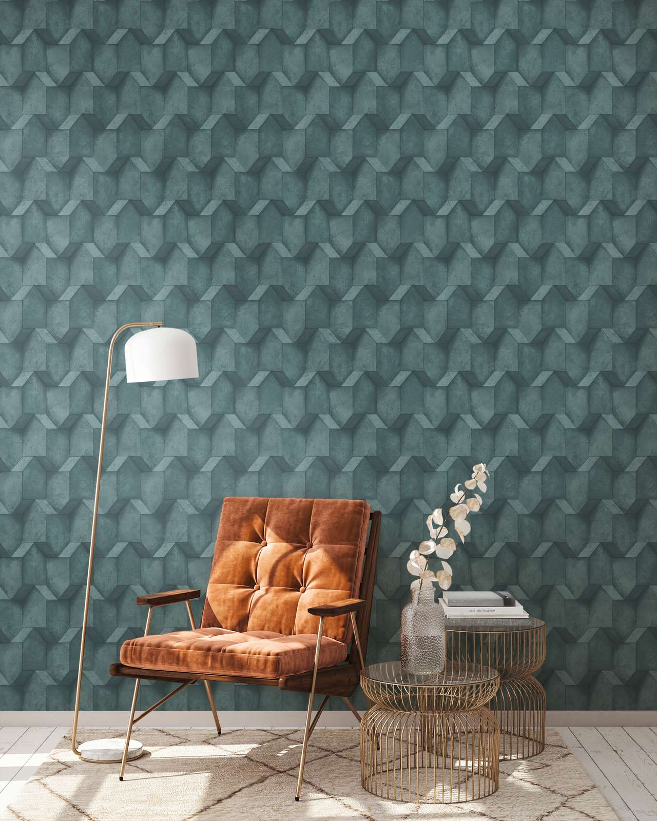 The Bos - 3D Concrete Blocks geometric wallpaper AS Creation    