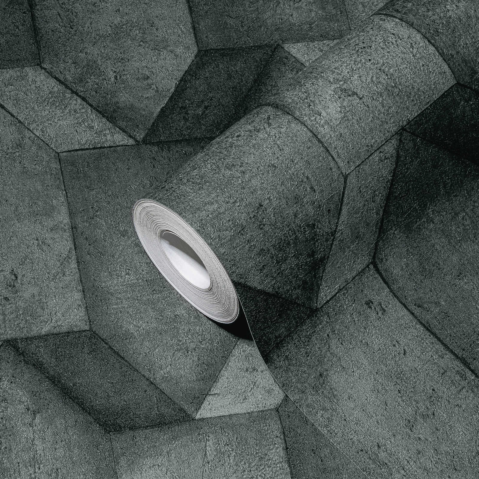 The Bos - 3D Concrete Blocks geometric wallpaper AS Creation    
