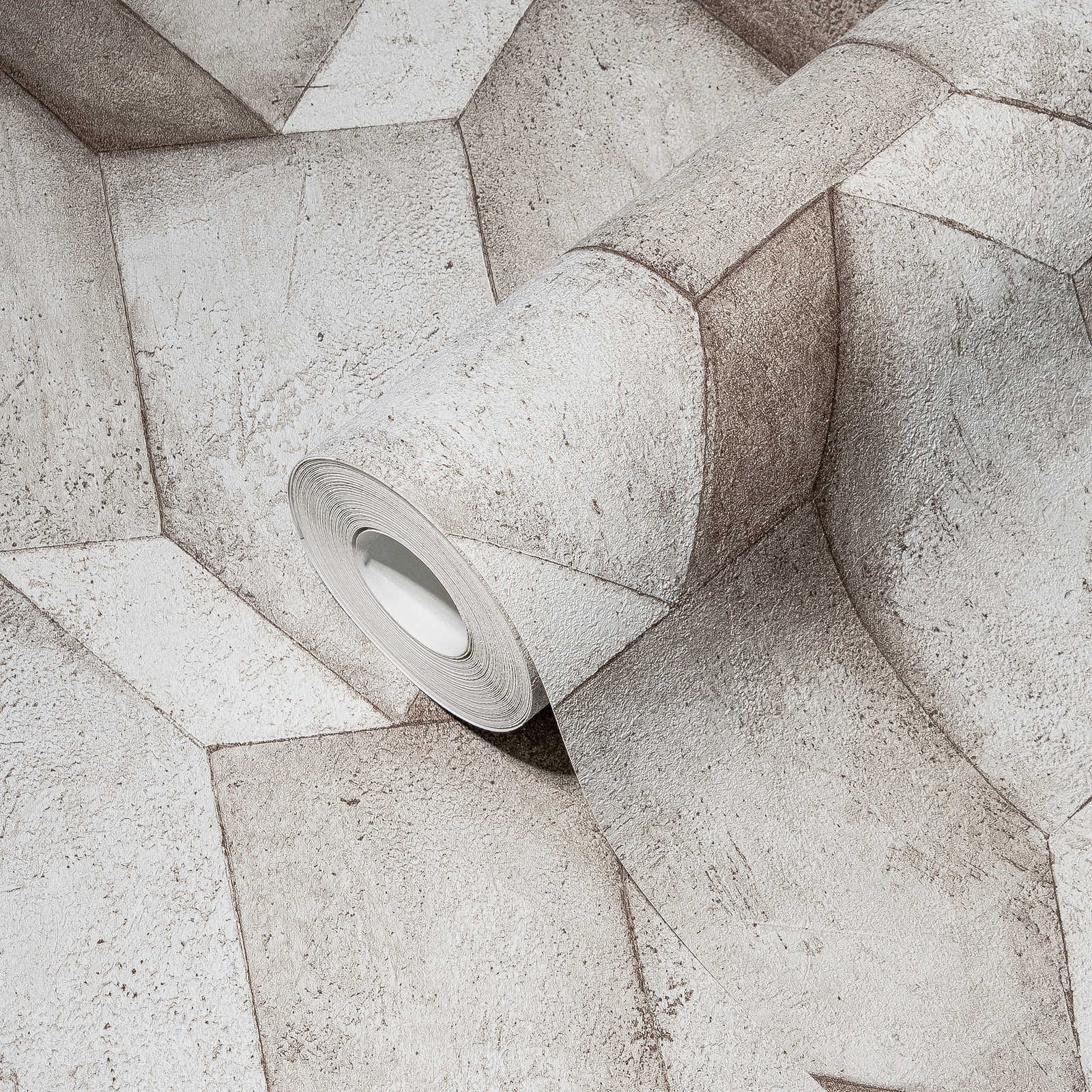 The Bos - 3D Concrete Blocks geometric wallpaper AS Creation    