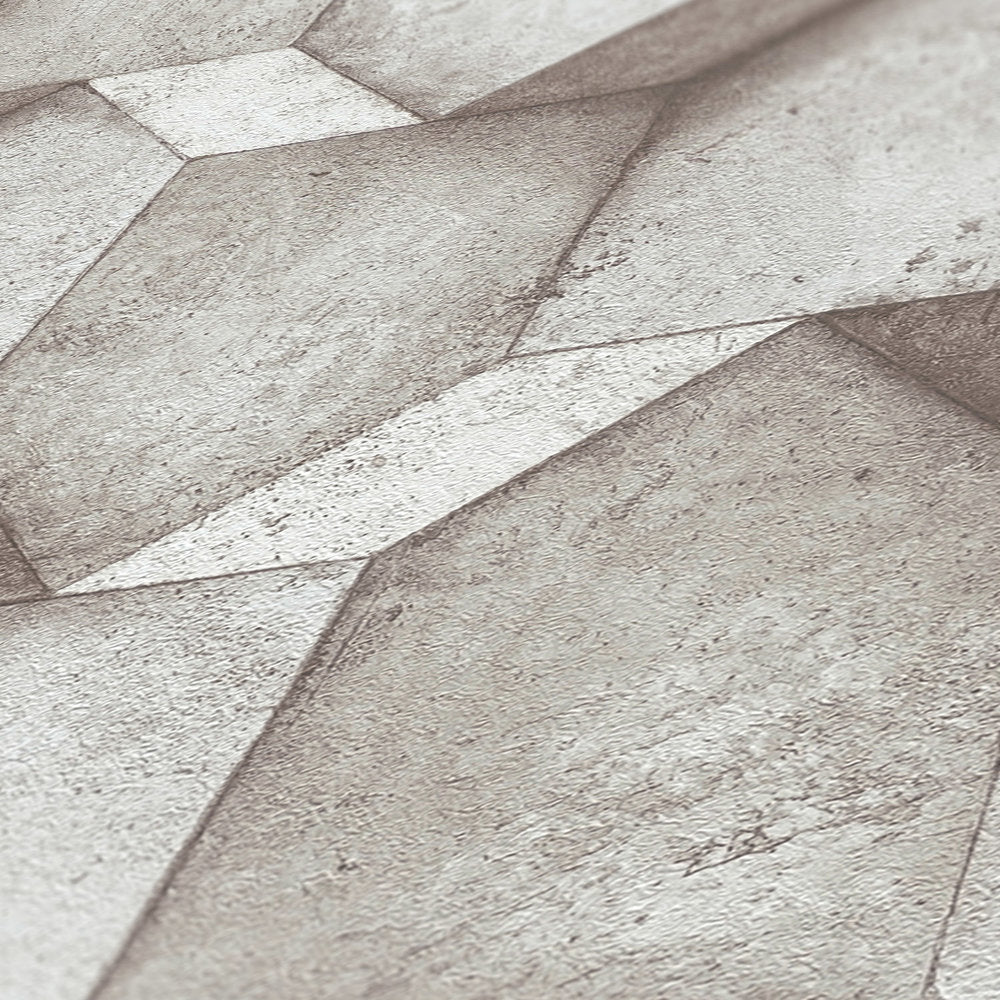 The Bos - 3D Concrete Blocks geometric wallpaper AS Creation    