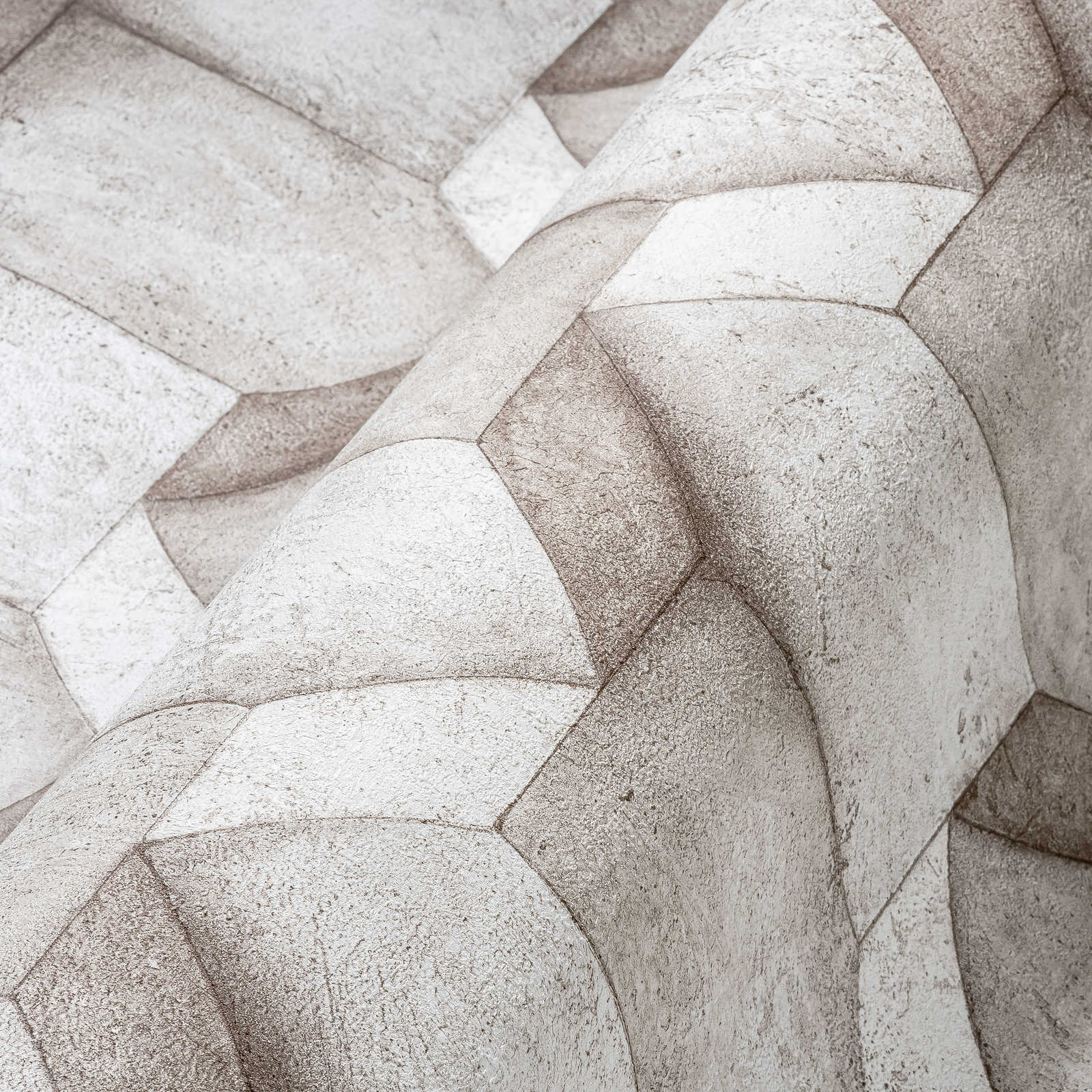 The Bos - 3D Concrete Blocks geometric wallpaper AS Creation    