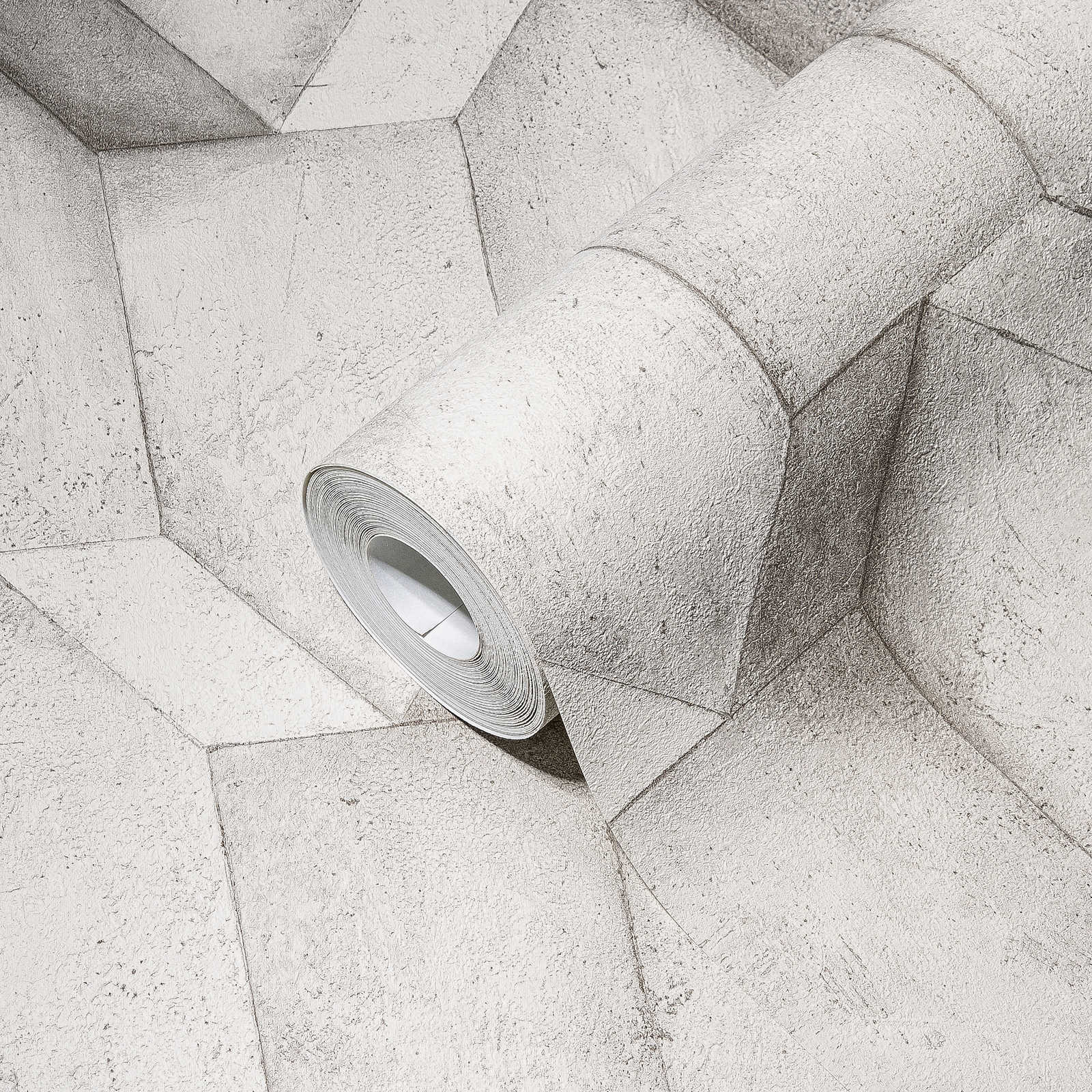 The Bos - 3D Concrete Blocks geometric wallpaper AS Creation    