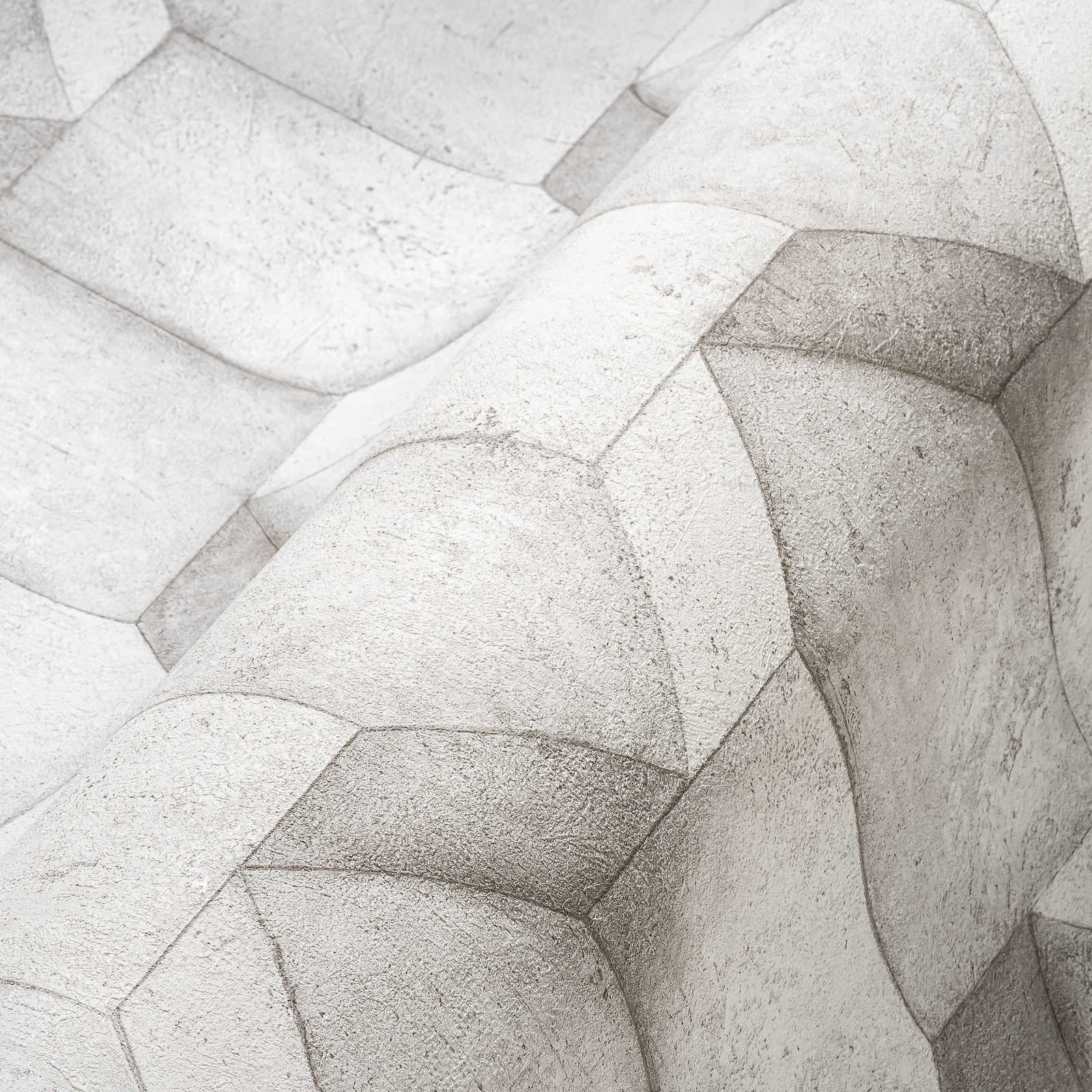 The Bos - 3D Concrete Blocks geometric wallpaper AS Creation    