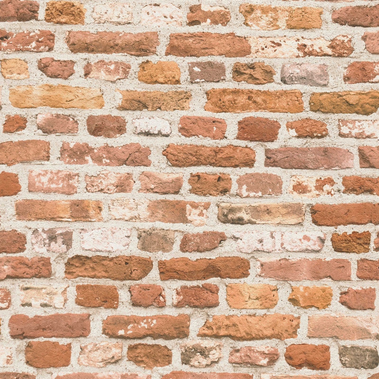 The Bos - Brick Wall industrial wallpaper AS Creation Roll Orange  388291