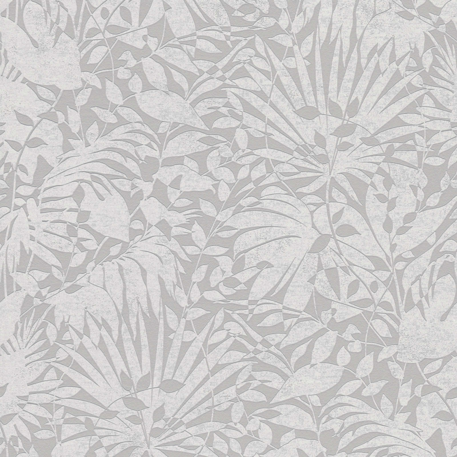 The Bos - Textured Leaf botanical wallpaper AS Creation Roll Grey  388312