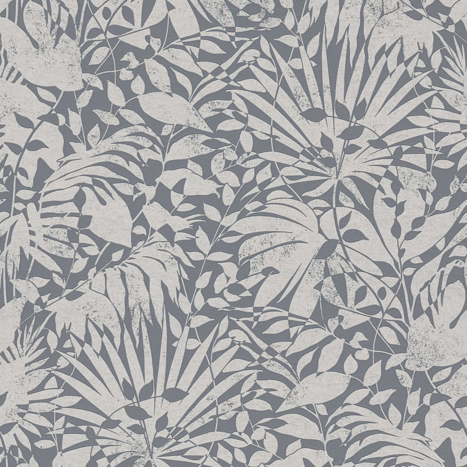 The Bos - Textured Leaf botanical wallpaper AS Creation Roll Silver  388314