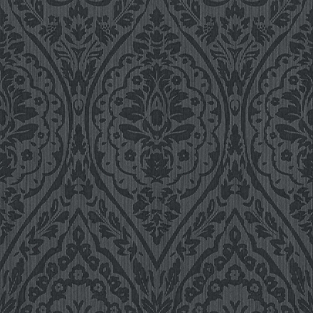 Tessuto 2 - Boho Damask textile wallpaper AS Creation Roll Black  961959