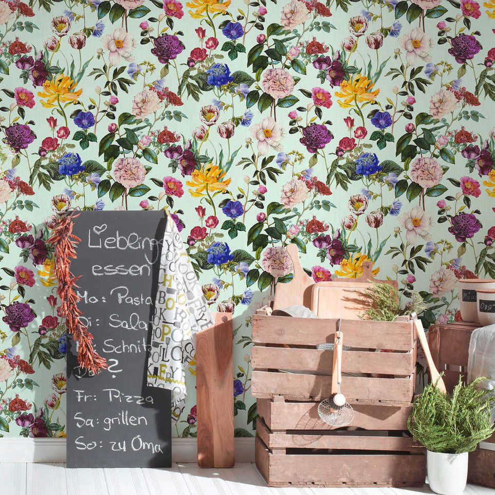 Trendwall - Glowing Flowers botanical wallpaper AS Creation