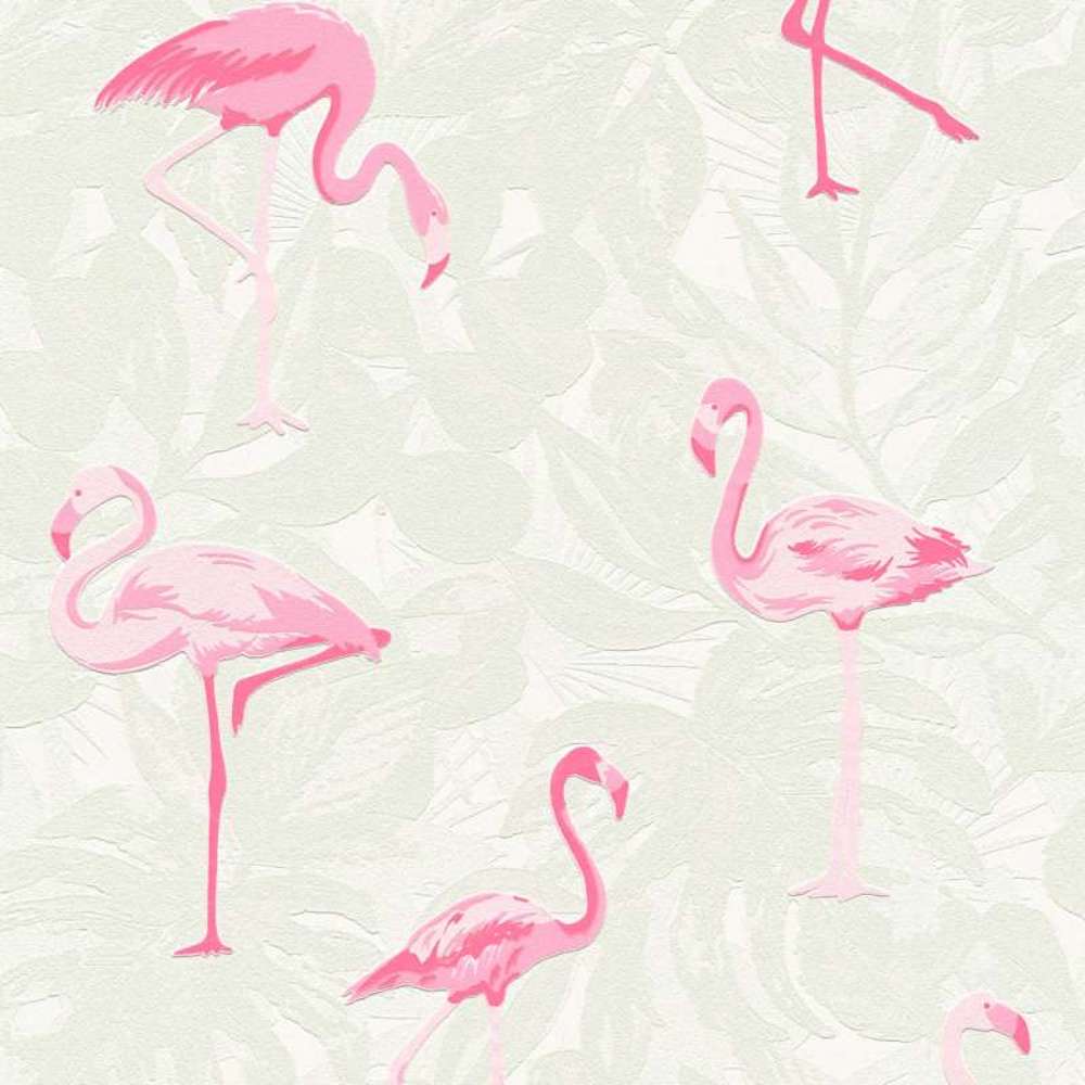 Club Tropicana - Fancy Flamingo botanical wallpaper AS Creation Roll Cream  359801