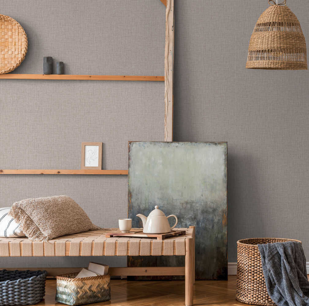 Metropolitan Stories 2 - Seamless Linen Look Sophistication plain wallpaper AS Creation    