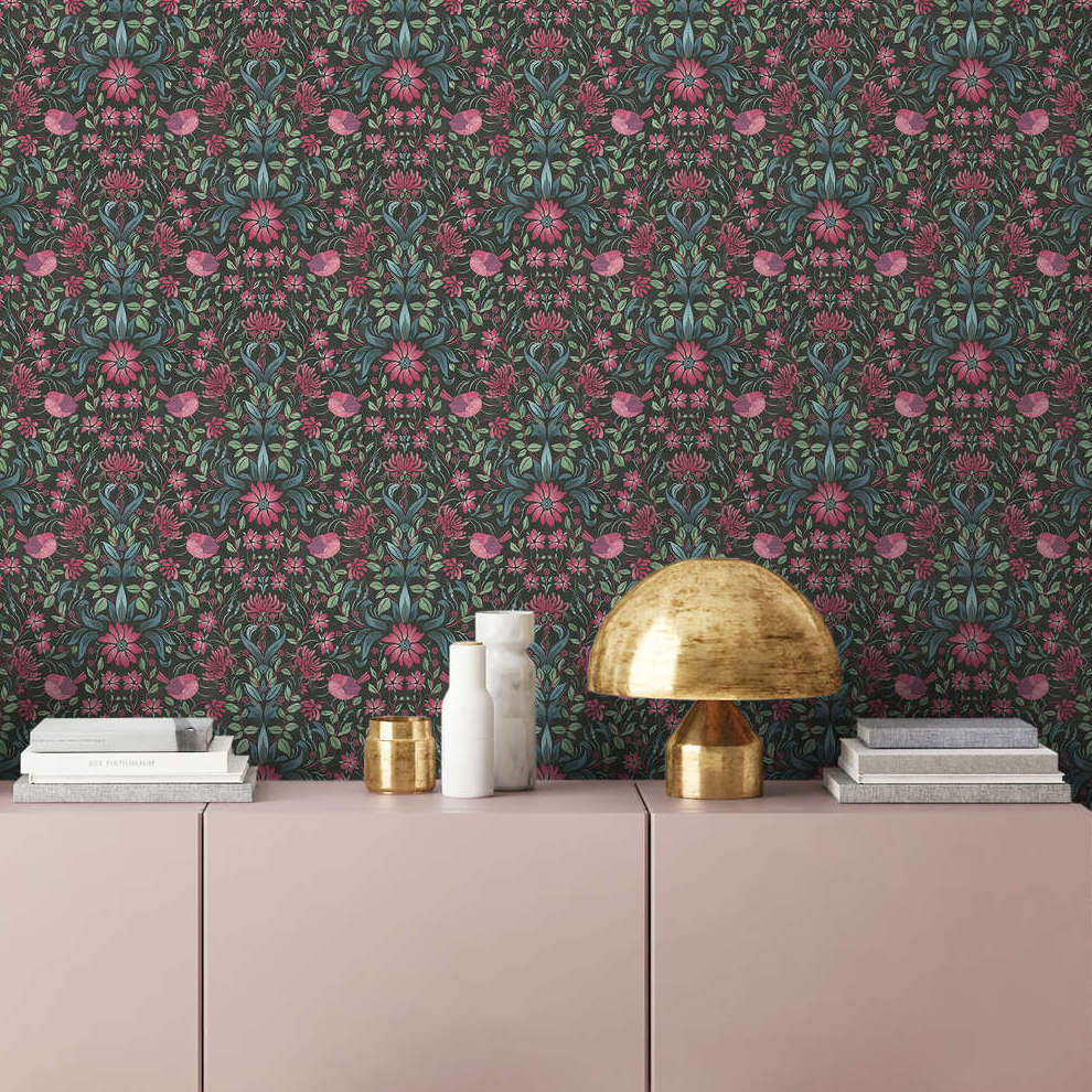Maison Charme - Floral with Birds botanical wallpaper AS Creation    