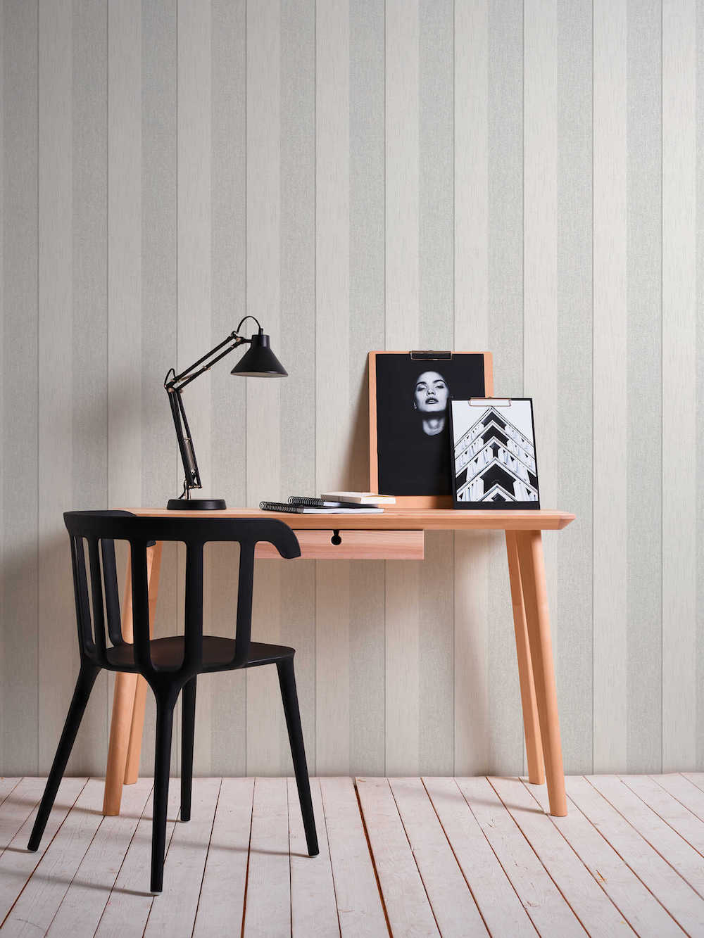 Tessuto 2 - Flocked Stripe textile wallpaper AS Creation    
