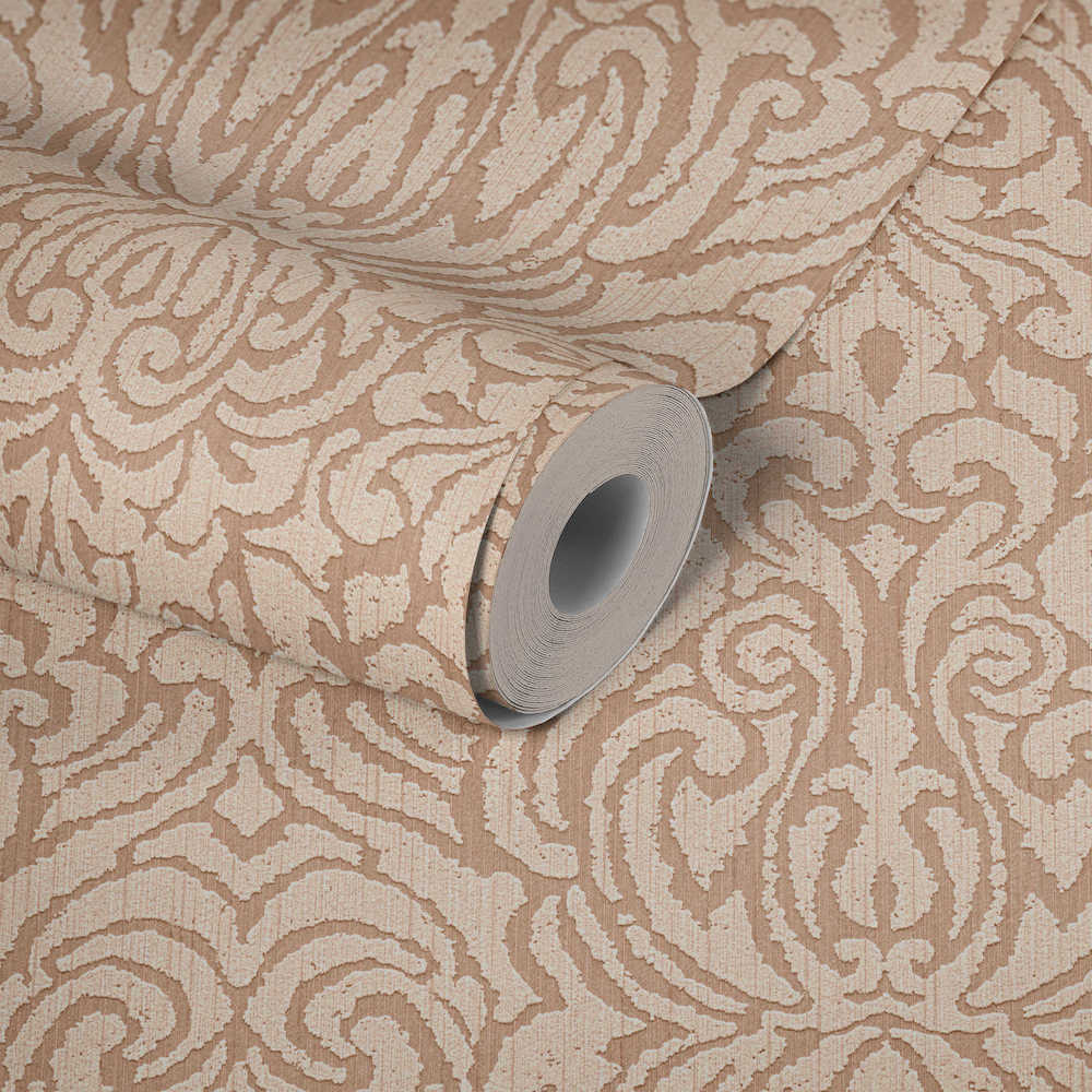 Tessuto 2 - Flocked Damask textile wallpaper AS Creation    