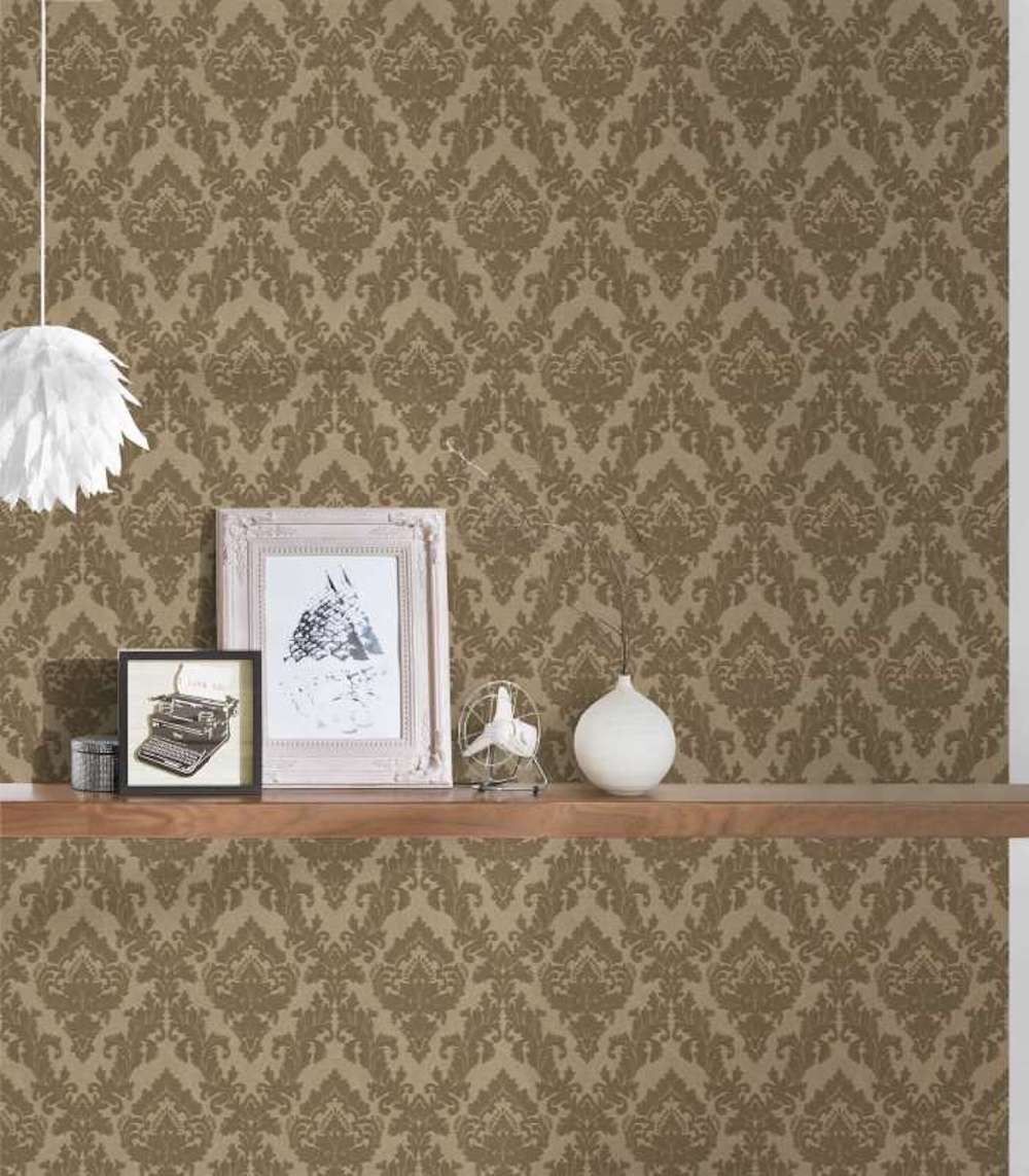 Castello - Flocked Damask Opulence textile wallpaper AS Creation    