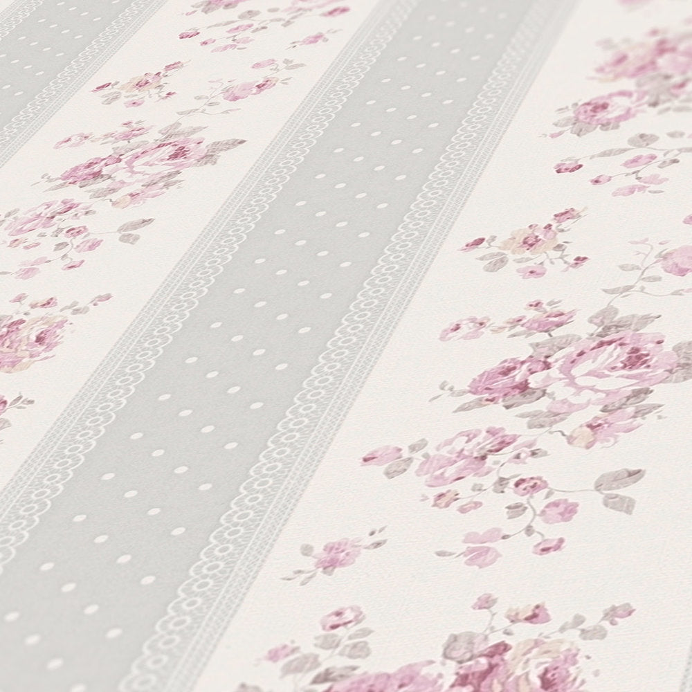 Maison Charme - Stripes & Flowers stripe wallpaper AS Creation    