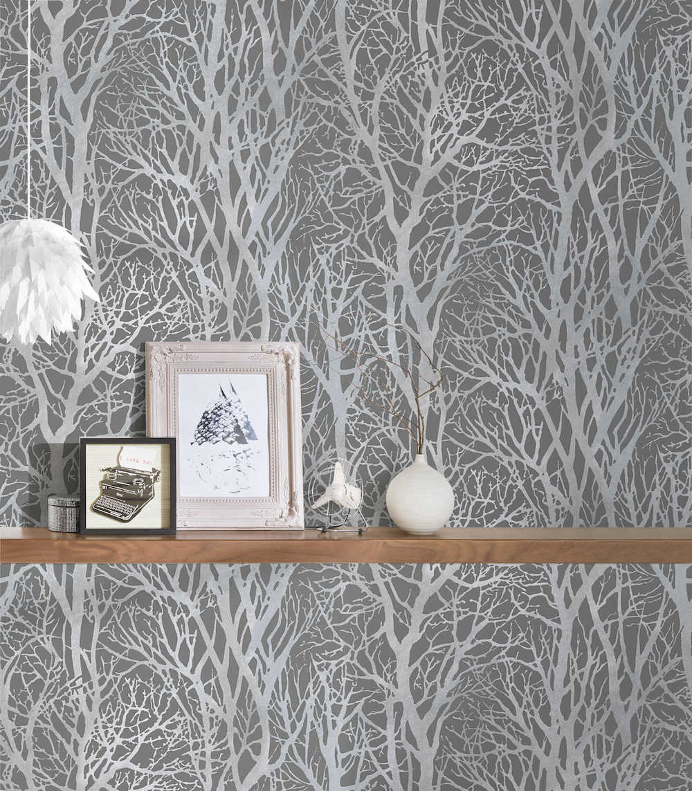 New life - Forest in Silhouette botanical wallpaper AS Creation    