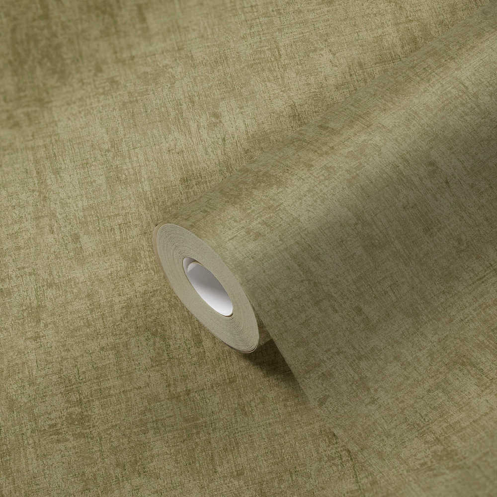 Greenery - Lovely Linen Look plain wallpaper AS Creation    