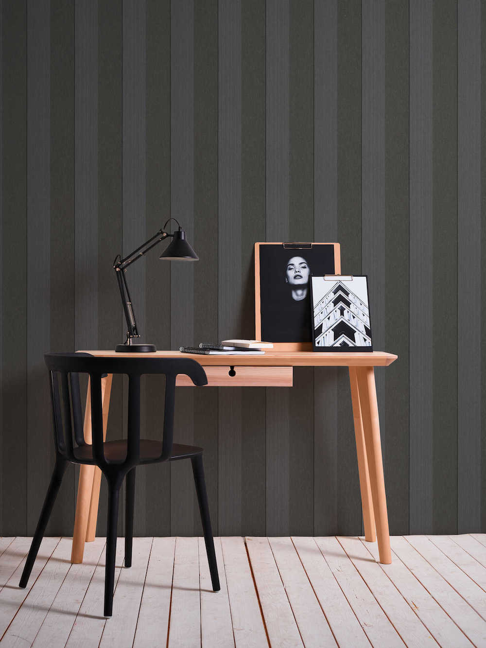 Tessuto 2 - Flocked Stripe textile wallpaper AS Creation    
