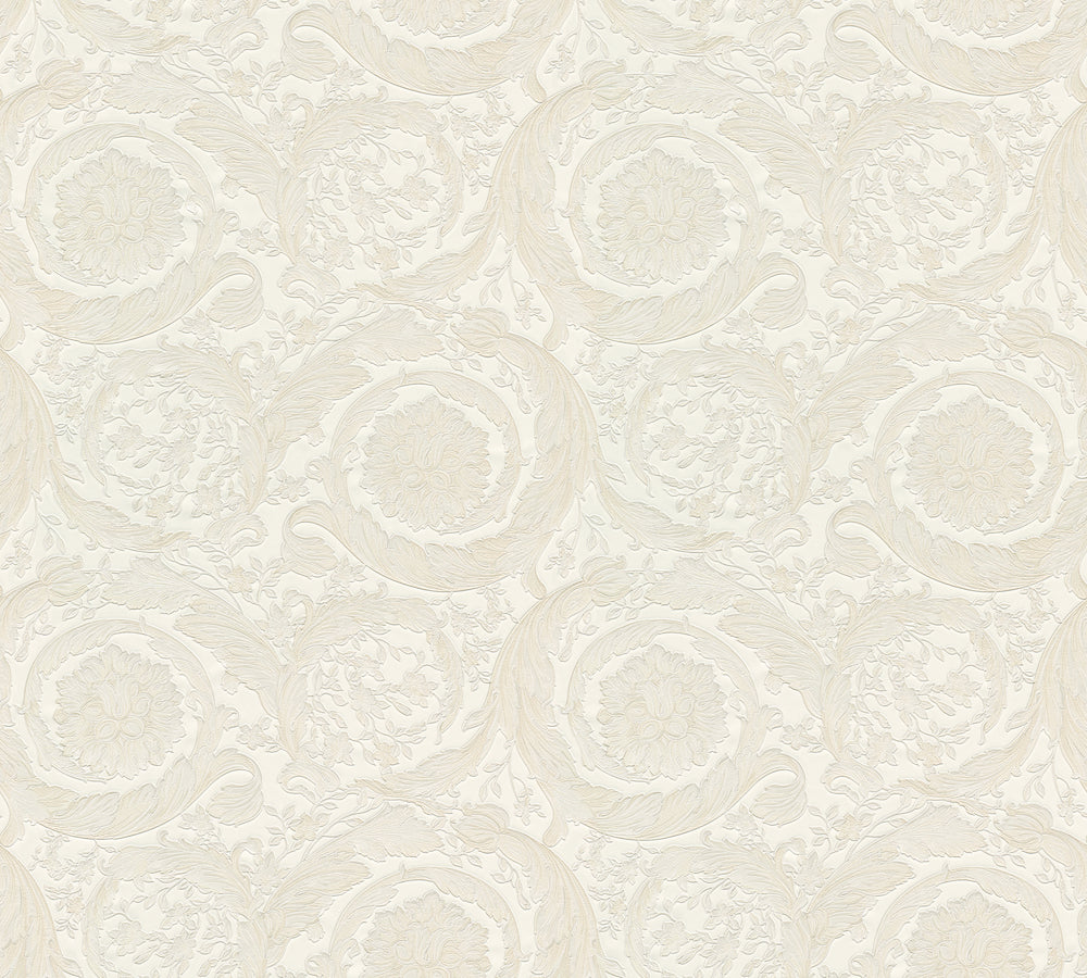 Versace 4-  Classic Floral Swirls designer wallpaper AS Creation Roll Cream  935832
