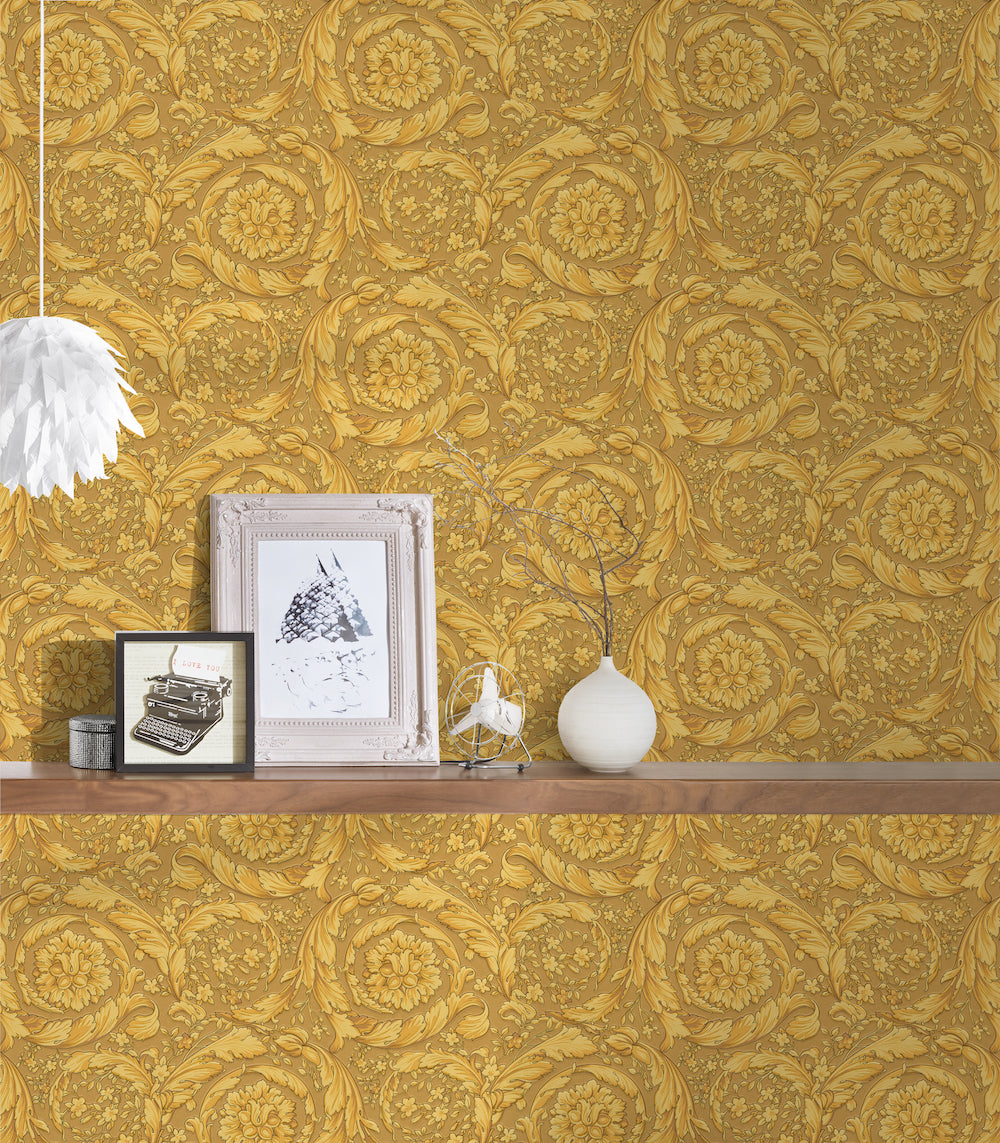 Versace 4-  Classic Floral Swirls designer wallpaper AS Creation    