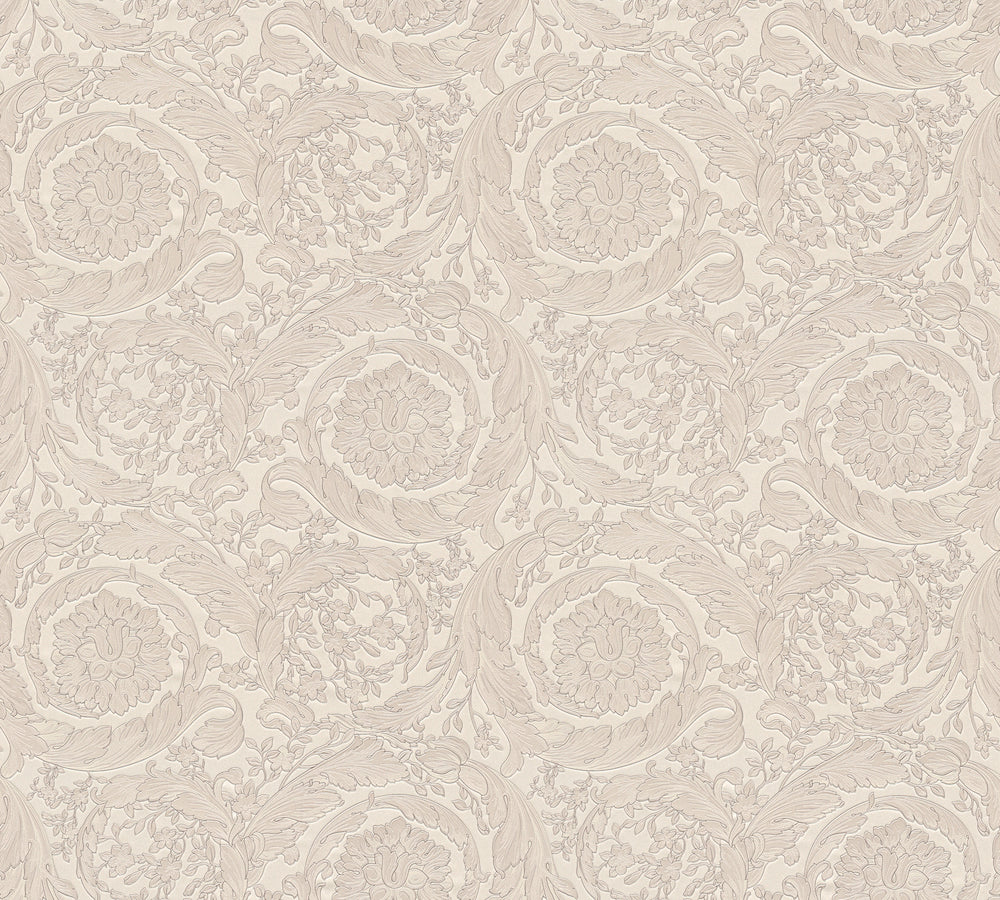 Versace 4-  Classic Floral Swirls designer wallpaper AS Creation Roll Beige  935835