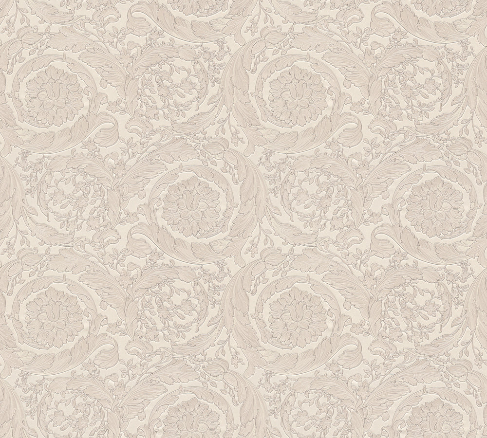 Versace 4-  Classic Floral Swirls designer wallpaper AS Creation Roll Beige  935835