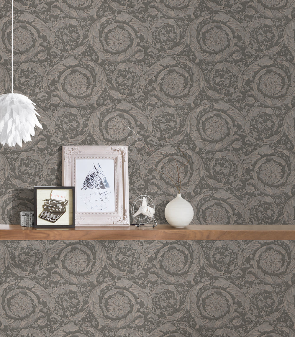 Versace 4-  Classic Floral Swirls designer wallpaper AS Creation    