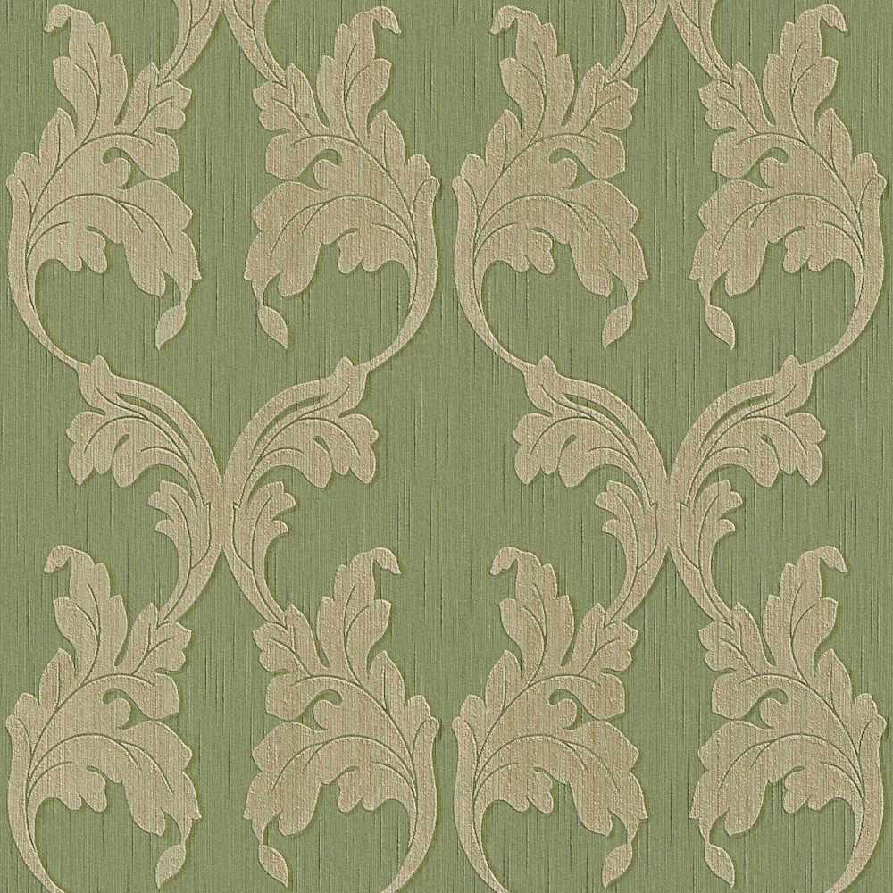 Tessuto - Textured Filigree textile wallpaper AS Creation Roll Green  956284
