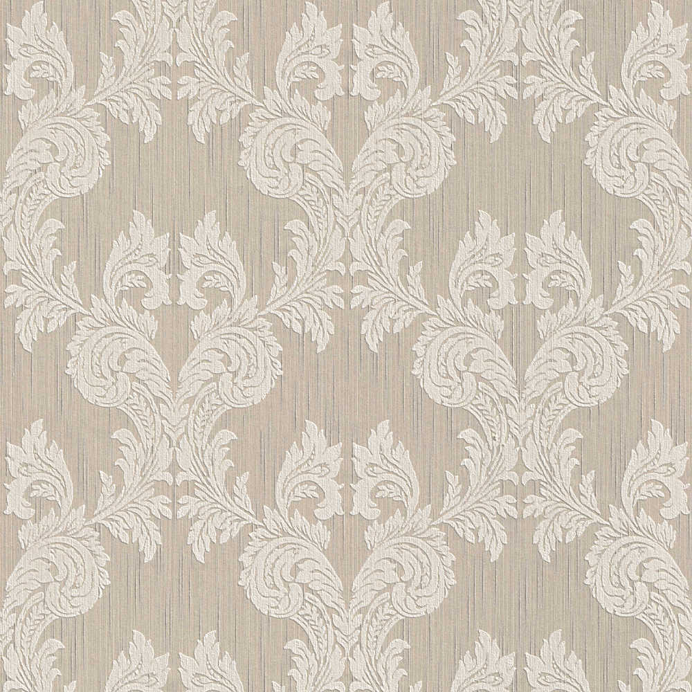 Tessuto - Baroque Texture textile wallpaper AS Creation Roll Taupe  956301