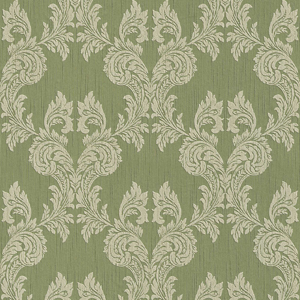 Tessuto - Baroque Texture textile wallpaper AS Creation Roll Green  956304