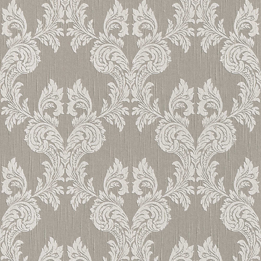 Tessuto - Baroque Texture textile wallpaper AS Creation Roll Grey  956306