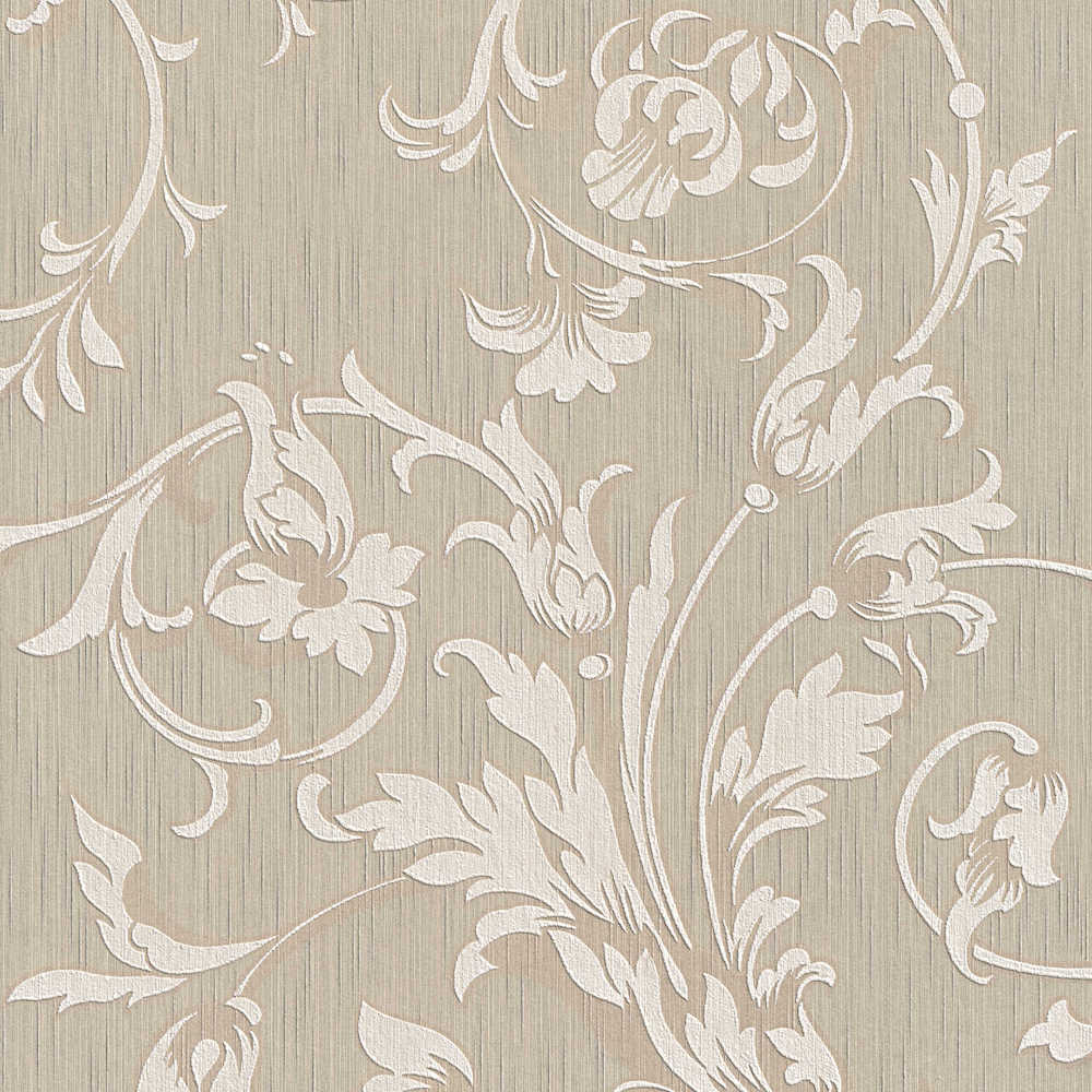 Tessuto - Embossed Filigree textile wallpaper AS Creation Roll Taupe  956331