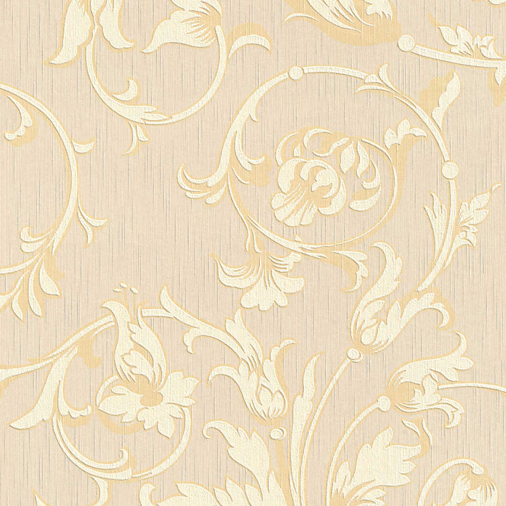 Tessuto - Embossed Filigree textile wallpaper AS Creation Roll Beige  956332